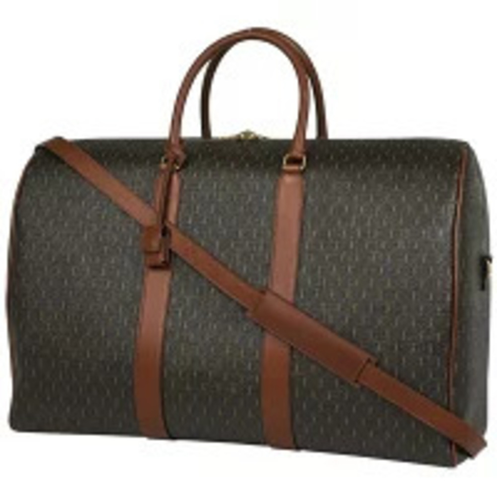 Saint Laurent Le Monogram Boston Bag Travel Handbag Canvas Brown